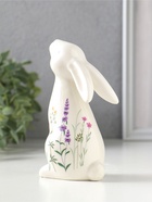 Фигурка керамика «Белый зайка - полевые цветы», 7.3×5.6×12.7 см - Фото 2