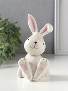 Фигурка керамика «Серый зайчик с сердечками на пяточках», 8×7.5×13.6 см - Фото 1