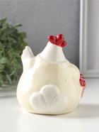 Фигурка керамика «Курочка-наседка в сливочном, с корзинкой цветов», 10.1×9.4×10.7 см  (артикул 10933913)  большой выбор товаров оптом и в розницу по низким ценам с доставкой