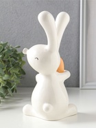 Фигурка керамика «Белый зайчик с морковкой-сердцем», 10.8×9.6×19.3 см  (артикул 10933919)  большой выбор товаров оптом и в розницу по низким ценам с доставкой