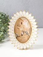 Фоторамка для фото 10×15 см «Пики», полистоун, белая с золотом, 17×2.3×21.9 см  (артикул 10959376)  большой выбор товаров оптом и в розницу по низким ценам с доставкой