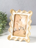 Фоторамка для фото 10×15 см «Орнамент волна», полистоун, белая с золотом, 15.9×2.2×20.9 см  (артикул 10959386)  большой выбор товаров оптом и в розницу по низким ценам с доставкой