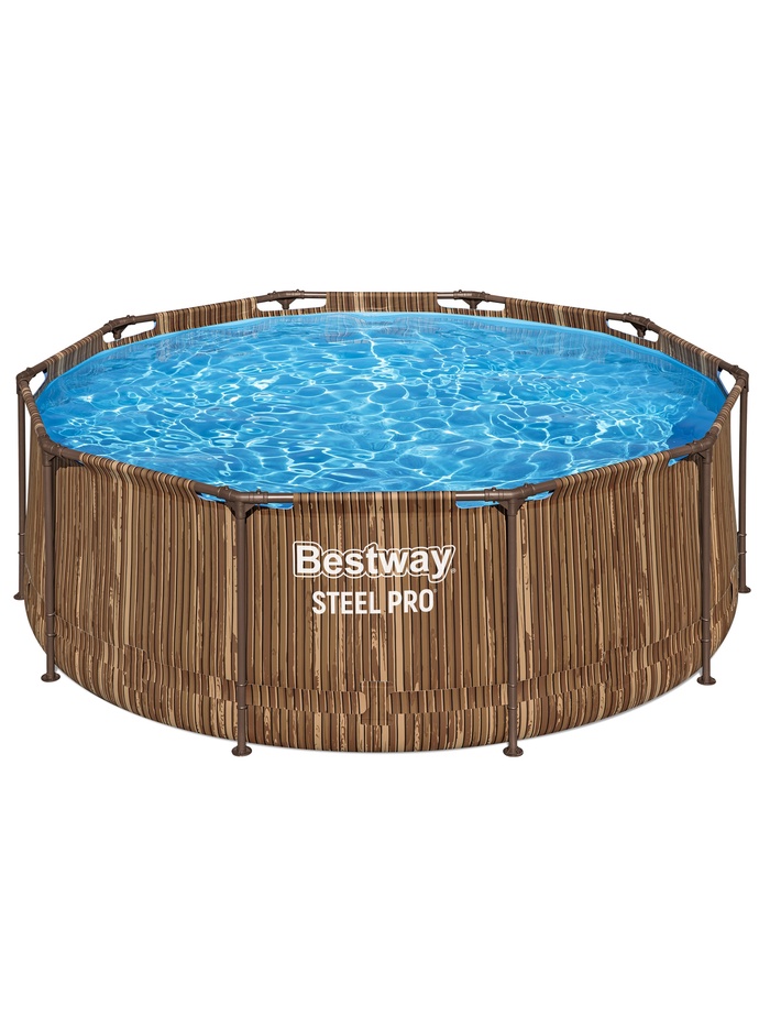 Бассейн каркасный Steel Pro, 305×100 см, круглый, цвет рейка, 561VM Bestway