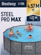 Бассейн каркасный Steel Pro Max, 457×122 см, круглый, цвет графит, 561PH Bestway - Фото 7