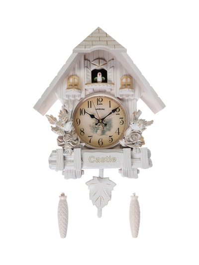 УЦЕНКА Часы настенные интерьерные большие с кукушкой «Замок с птицами», плавный ход, 63×8×32 см 5183