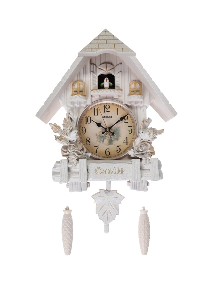 УЦЕНКА Часы настенные интерьерные большие с кукушкой «Замок с птицами», плавный ход, 63×8×32 см 5183 - Фото 1