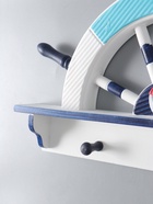 УЦЕНКА Вешалка-штурвал на 3 крючка, бело-голубой-бирюзовый, 45×28×5 см - Фото 2