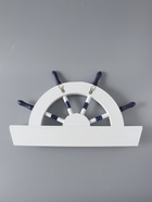 УЦЕНКА Вешалка-штурвал на 3 крючка, бело-голубой-бирюзовый, 45×28×5 см - Фото 3