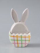 УЦЕНКА Шкатулка керамика «Зайка в яйце в клеточку, с цветком» серо-жёлтый 8×5.4×14.2 см - Фото 4
