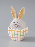 УЦЕНКА Шкатулка керамика «Зайка в яйце в клеточку, с цветком» серо-жёлтый 8×5.4×14.2 см - Фото 5