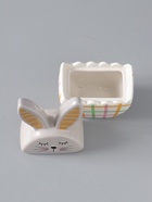 УЦЕНКА Шкатулка керамика «Зайка в яйце в клеточку, с цветком» серо-жёлтый 8×5.4×14.2 см - Фото 6