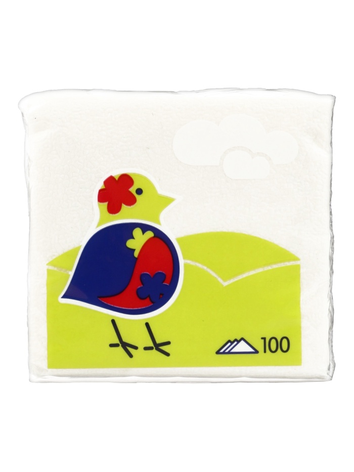 Салфетки бумажные «Птичка», белые, 100 шт., 23×23 см
