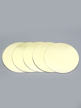 Подложка для торта, кондитерская, золотая 20 см - Набор 5 шт.