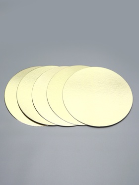 Подложка кондитерская, золотая 22 см - Набор 5 шт.