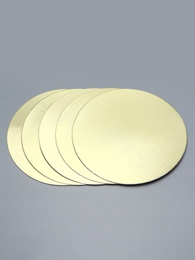 Подложка для торта, кондитерская, золотая 24 см - Набор 5 шт.