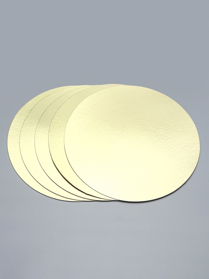 Подложка кондитерская, золотая 26 см - Набор 5 шт.