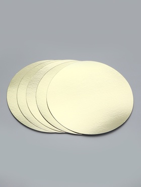 Подложка кондитерская, золотая 28 см - Набор 5 шт.