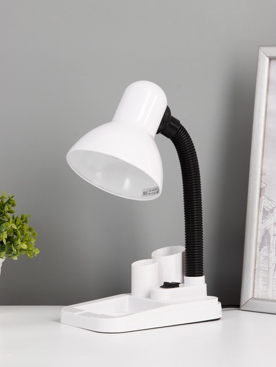 Настольная лампа MT210, 1хE27, 40Вт, органайзер, 18х11,5х30 см, белая