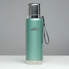 УЦЕНКА Термос Мастер К «Путешествие», 1 л, с кружкой и ситечком, сохраняет тепло 48 ч, нержавеющая сталь, зелёный - Фото 1