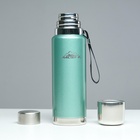 УЦЕНКА Термос Мастер К «Путешествие», 1 л, с кружкой и ситечком, сохраняет тепло 48 ч, нержавеющая сталь, зелёный - Фото 2