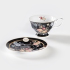 УЦЕНКА Чайная пара «Кобальт», 2 предмета: чашка 230 мл, блюдце d=15 см, керамика, чёрная - Фото 2