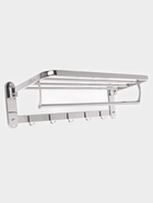 УЦЕНКА УЦЕНКА Полка откидная с держателем полотенец, 5 крючков - Фото 2