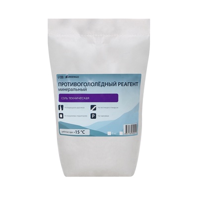 УЦЕНКА Реагент антигололедный, 5 кг, S (Соль техническая) -15 °С