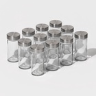 УЦЕНКА Набор баночек для специй Magistro «Модерн», на подставке, 12 шт., стекло - Фото 4