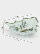 УЦЕНКА Блюдо новогоднее сервировочное Доляна «Зверьки в лесу», 17.7×18.5×3.5 см, стекло, белое, зелёное - Фото 2