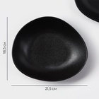 УЦЕНКА Набор тарелок Magistro Carbon, 21×18.5 см, 2 шт., фарфор, чёрный - Фото 3
