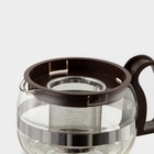 УЦЕНКА Чайник заварочный «Бруно», 750 л, 16×11.5×13 см, с металлическим ситом, стекло, коричневый - Фото 4