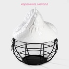 УЦЕНКА Ёмкость для хранения Доляна «Курочка», 22×20.5 см, керамика, белая - Фото 2