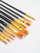 Кисть для рисования, набор 10 шт. синтетика № 1, 2, 2/0, 3, 4, 5, 5/8, 6, 8 - Фото 2
