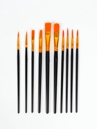 Кисть для рисования, набор 10 шт. синтетика № 1, 2, 2/0, 3, 4, 5, 5/8, 6, 8 - Фото 3