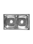 Мойка кухонная ZEIN, накладная, двойная, 0.6 мм, 80×48×15 см, 3 1/2’’, с сифоном - Фото 2