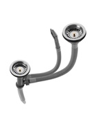 Мойка кухонная ZEIN, накладная, двойная, 0.6 мм, 80×48×15 см, 3 1/2’’, с сифоном - Фото 5