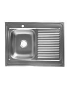 Мойка кухонная ZEIN, накладная, правая, 0.4 мм, 80×60×16 см, 3 1/2’’, с сифоном - Фото 2