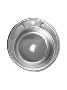 Мойка кухонная ZEIN, врезная, толщина 0.6 мм, 49×49×17 см, 1 1/2’’, без сифона, круглая - Фото 2