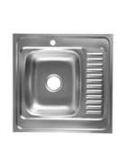 Мойка кухонная ZEIN, накладная, левая, 0.4 мм, 60×60×16 см, 3 1/2’’, с сифоном  (артикул 10946757)  большой выбор товаров оптом и в розницу по низким ценам с доставкой