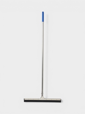 Водосгон для пола с металлическим черенком, основание нержавеющая сталь, одинарная резинка, 55 см