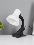 УЦЕНКА Лампа настольная Е27, с выкл. на зажиме (220В) белая 26х13х11 RISALUX - Фото 1