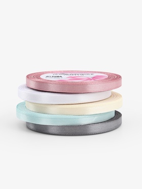 Набор лент атласных (5шт) 6мм*25±1ярд(23м±1м) №01/13/64/135/180 пастель АУ