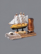 УЦЕНКА Набор настольный Карандашница-ваза+корабль 12×13 см - Фото 3