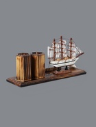 УЦЕНКА Набор настольный «Корабль» с двумя карандашницами и термометром 25×8×16 см - Фото 9