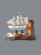 УЦЕНКА Карандашница дерево «Сувенирная модель корабля с сетью», 6.5×14×11.5 см, МИКС - Фото 2