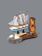 УЦЕНКА Карандашница дерево «Сувенирная модель корабля с сетью», 6.5×14×11.5 см, МИКС - Фото 3