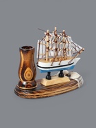 УЦЕНКА Карандашница дерево «Сувенирная модель корабля с сетью», 6.5×14×11.5 см, МИКС - Фото 5