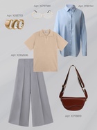 Футболка - поло женская MINAKU, размер 48-50 (XL), интерлок, бежевая - Фото 4