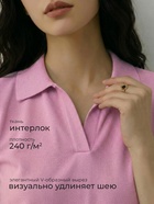 Футболка - поло женская MINAKU, размер 50-52 (2XL), интерлок, розовая - Фото 2