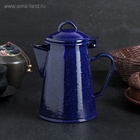УЦЕНКА Кофейник эмалированный «Синий мрамор», 800 мл, 14×11.5×18 см, синий - Фото 1